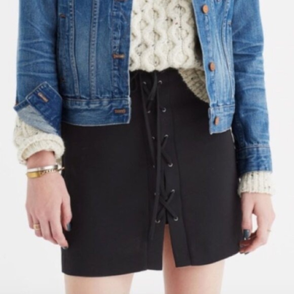 Madewell NWT lace up mini skirt
